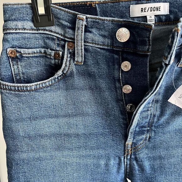 Re/Done Comfort Stretch High Rise Ankle Crop Jeans size 26, NWOT - Picture 8 of 11